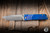 Preowned-Medford The Antik Front Flipper Folding Knife Blue Titanium 3.75" Tumbled Tanto