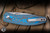 Three Rivers Manufacturing ATOM Folding Knife 3D Contoured Electric Blue CamoCarbon" MagnaCut Drop Point Stonewash
