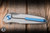 Spartan Blades Pandia Flipper Knife Satin Titanium, Blue Accents 3.25" Damascus Spearpoint SF16DMBL