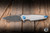 Spartan Blades Pandia Flipper Knife Satin Titanium, Blue Accents 3.25" Damascus Spearpoint SF16DMBL