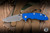 Hinderer Knives XM-18 Flipper Knife Blue G10 3.5" MagnaCut Spanto Working Finish