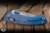 Microtech Marfione Select Amphibian Ram-LOK Folding Knife Antique Blue, Blue Ti Accents 3.9" M390 Drop Point Apocalyptic 137RL-10APMS2