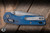 Microtech Marfione Select MSI Mini Ram-LOK Folding Knife Antique Blue Fluted Titanium, Blue Ti Accents 3.25" M390 Sheepsfoot Apocalyptic 210M-10APFLMS2