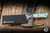 Microtech Kitchen Cutlery Santoku Knife Caribbean Blue G10/Carbon 4.2" M390 Stonewash 3300B-10CA
