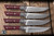 Microtech Steak Knife Fixed Blade Kitchen Set Merlot G10 4.5" M390 Stonewash 3600B-10SETMR