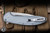 Preowned-ProTech Cambria Custom 004 Flipper Knife Grey Aluminum, TechnoCarbo Copper Inlay 3.5" Stainless Steel Drop Point Mike Irie Mirror Polish