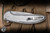 Preowned-ProTech Cambria Custom 011 Flipper Knife  2 Tone Blasted/Tumbled Steel, MOP Inlay 3.5" MagnaCut Drop Point Stonewash
