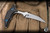 Microtech Marfione Select Bee Push Dagger Black Carbon Fiber, Blue Ti Accents 2.5" 440C Stonewash Full Serrated 218-12MS5
