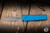 Preowned-Microtech Scarab II Executive OTF Automatic Knife Blue Aluminum 4" M390 Drop Point Apocalyptic Serrated 1176-11APBL