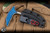 Microtech Marfione Select Bee Push Dagger Antique Blue Titanium 2.5" 440C Serrated Apocalyptic 218-12APMS3