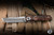 J. Oeser Tachi JM Flipper Knife Feather Koa 4.25" Damasteel Feather Tanto