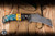 Preowned-Half Face Blades Vulture Fixed Blade Knife Textured Ziricote, Pin Striping 3.2" Hawksbill