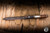 Preowned-Half Face Blades Oss Spike Fixed Blade Knife Desert Ironwood, Pin Striping 3.6" Baker Forge Copper Mai Dagger