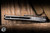 Herman Custom Knives Ishtar Folder Knife Titanium, Damasteel Inlay 3.74" M390 Clip Point Very Shiny Stonewash