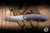 Herman Custom Knives Ishtar Folder Knife Purple Hammered Titanium 3.74" M390 Clip Point Shiny Stonewash