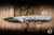 Herman Custom Knives Slim Folder Knife Eternal Garden Titanium 3.74" Damasteel Clip Point Mirror Polish