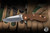 Hinderer Knives XM-18 Flipper Knife Orange/Black G10/Textured Stonewash Bronze Titanium 3.5" S45VN Spearpoint