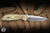 Rick Hinderer Knives FireTac Folding Knife Stonewash Gold Titanium 3.6" 20CV Tanto Stonewash