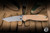 Rick Hinderer Knives FireTac Folding Knife Stonewash Gold Titanium 3.6" 20CV Tanto Stonewash