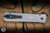 ProTech Godfather Automatic Folding Knife Battleworn Grey Aluminum, Black Lip Pearl Button 4" 154CM Stiletto Black DLC - Blade Show Exclusive