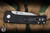 ProTech x Ramon Chaves Scapegoat Automatic Folding Knife Black Carbide Textured Aluminum, Abalone Button 3.15" MagnaMax Stonewash - Blade Show Exclusive