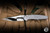 ProTech x Peace Neighbor Custom 004 Avalon Manual Folding Knife Knurled Grey Aluminum, White Pearl Button 4.25" 154CM Mike Irie Mirror Polish - Blade Show Exclusive