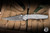 ProTech x Peace Neighbor Custom 005 Avalon Manual Folding Knife Knurled 17-4 Heat Treated Steel, Black Lip Pearl Button 4.25" Nichols "Boomerang" Damascus - Blade Show Exclusive