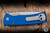 Chaves x Protech Redencion 229 Automatic Folding Knife Blue Aluminum 3.5" S35VN Tanto Stonewash - Blade Show Exclusive