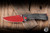 Chaves Knives RCK 9 Manual Folding Knife Distressed Grey Titanium, Fanatic Edge Mod 3.25" M390 Red Cerakote