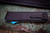 Chaves Knives Dissident OTF Battle Worn Aluminum, Electric Blue CF Inlay 3.8" M390 Tanto Stonewash