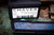 Chaves Knives Dissident OTF Battle Worn Aluminum, Electric Blue CF Inlay 3.8" M390 Tanto Stonewash