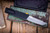 Chaves Knives Dissident OTF Automatic Knife Black Blasted Aluminum, Scrooge McDuck CF Inlay 3.8" M390 Tanto Stonewash