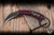 Bastinelli Knives Custom Pika Fixed Blade Knife Maroon Tskuka Wrap 1.65" N690CO Bronze Menuki Snake Dagger Black PVD