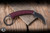 Bastinelli Knives Custom Pika Fixed Blade Knife Maroon Tskuka Wrap 1.65" N690CO Bronze Menuki Snake Dagger Black PVD