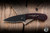Bastinelli Knives Custom Sin Fixed Blade Knife Red Blood Tskuka Wrap 3.54" N690CO Bronze Menuki Snake Dagger Black PVD