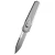 Remette RT Swordfish Gravity Knife Oxidized Silver Aluminum, Carbon Fiber Inlay 3.15" 14C28N Modified Tanto Stonewash