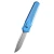 Remette RT Swordfish Gravity Knife Oxidized Blue Aluminum, Carbon Fiber Inlay 3.15" 14C28N Modified Tanto Stonewash