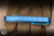 Remette RT-Swordfish OTF Gravity Knife Blue Aluminum + Red/White/Blue Carbon Fiber Inlay 3.15" 14C28N Tanto Stonewash