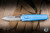 Remette RT-Swordfish OTF Gravity Knife Blue Aluminum + Red/White/Blue Carbon Fiber Inlay 3.15" 14C28N Tanto Stonewash