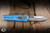 Remette RT-Swordfish OTF Gravity Knife Blue Aluminum + Red/White/Blue Carbon Fiber Inlay 3.15" 14C28N Tanto Stonewash
