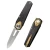 Remette Infinite Power Folding Knife Black Titanium 3.15" M390 Dagger Pearlescent