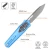 Remette RT-Swordfish OTF Gravity Knife  Blue Aluminum, Carbon Fiber 3.15" S35VN Tanto Stonewash