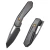 Remette Agile Peregrine Falcon Folding Knife Ceramic Sandblasted Black Titanium 3.23" M390 Reverse Tanto DLC