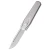 Remette RT Swordfish Knife Ceramic Blasted Titanium, Carbon Fiber Inlay 3.03" M390 Clip Point Pearlescent