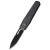Remette RT Swordfish Knife Black DLC Titanium, Carbon Fiber Inlay 3.03" M390 Tanto DLC Pearlescent