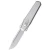 Remette RT Swordfish Knife Ceramic Sandblasted Titanium, Carbon Fiber Inlay 3.03" M390 Clip Point Pearlescent