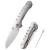 Remette Bee Folding Knife Gray Titanium 2.8" M390 Spearpoint Pearlescent