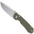 Remette Rhino Folding Knife Green Micarta 3.07" 14C28N Drop Point Stonewash