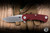 Hinderer Knives Project X Flipper Knife Triway Red G10/Working Finish 3.65" S45VN Clip Point Stonewash