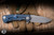 Hinderer Knives Project X Flipper Knife Triway Black G10/Battle Blue 3.65" S45VN Clip Point